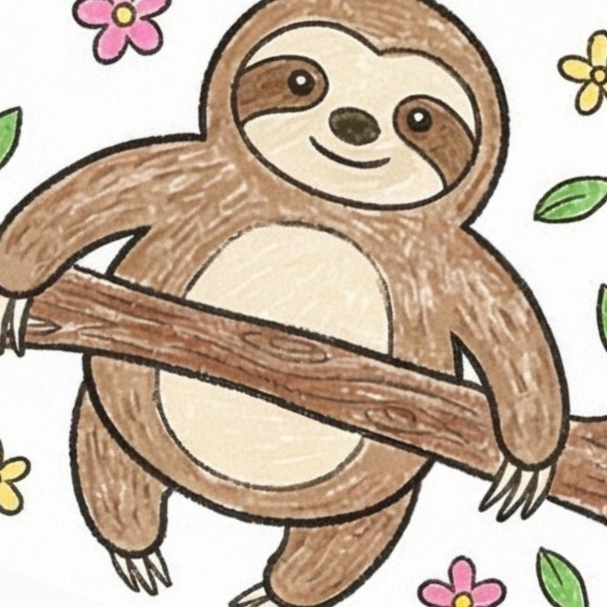 How to Draw a Sloth Step by Step: A Cute Jungle Cartoon Anyone Can Make