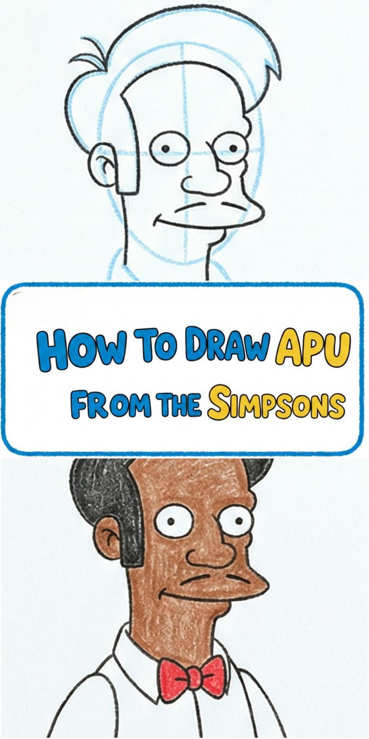 How to Draw Apu from The Simpsons Step by Step in Classic Cartoon Style
