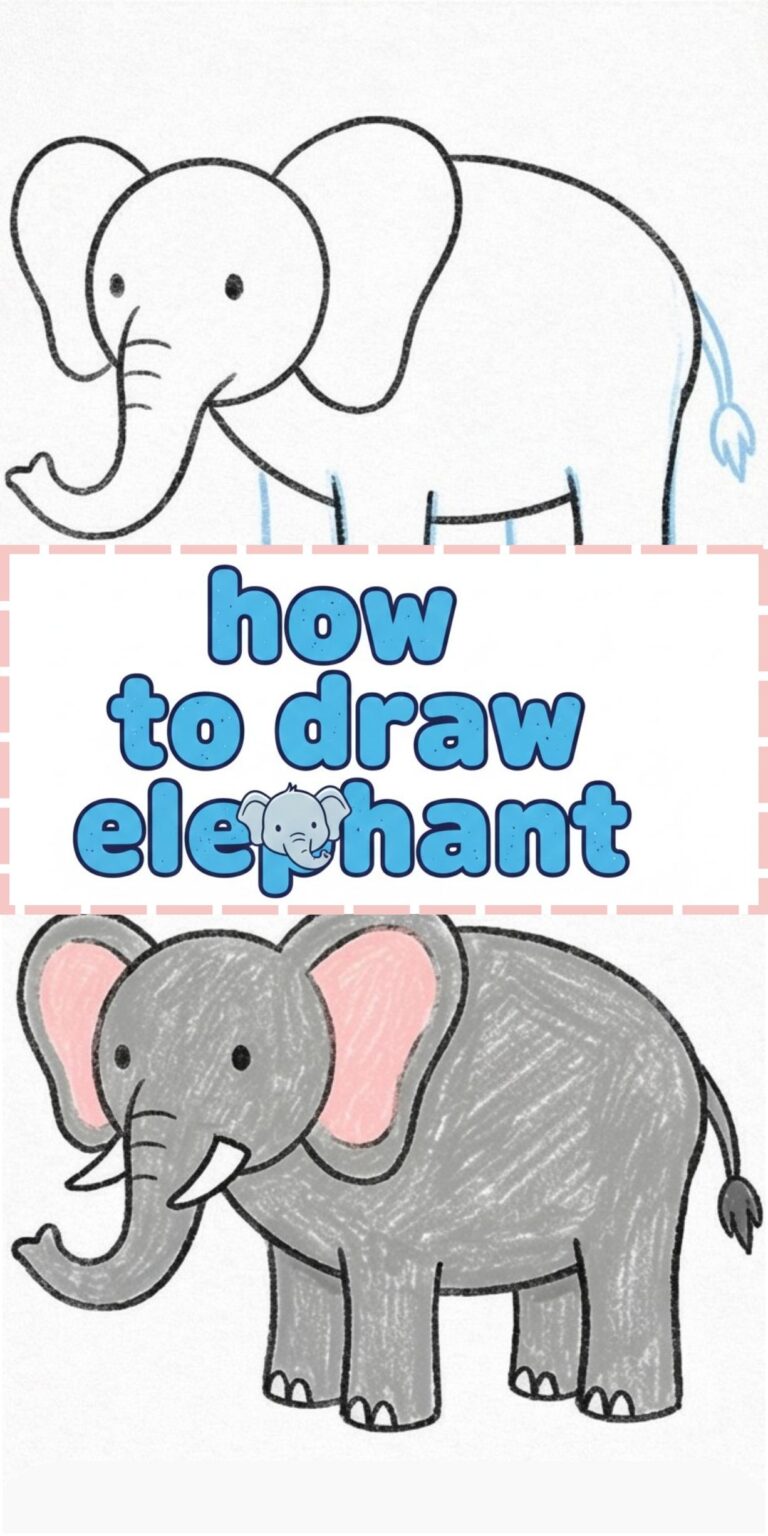 How to Draw Elephant Step by Step | Easy Animal Drawing for Beginners