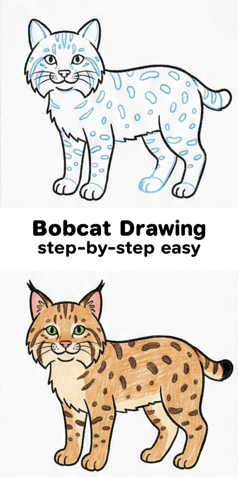 Bobcat Drawing Step by Step Easy for Beginners