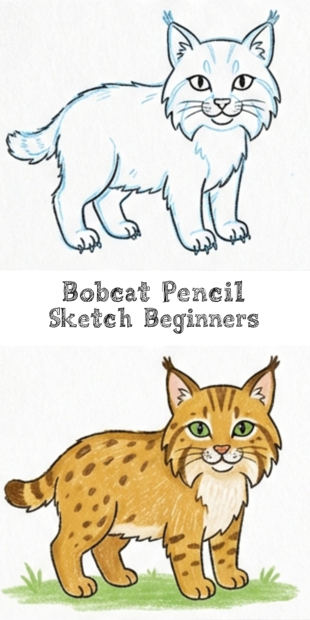 Bobcat Pencil Sketch for Beginners: A Simple Step-by-Step Animal Drawing