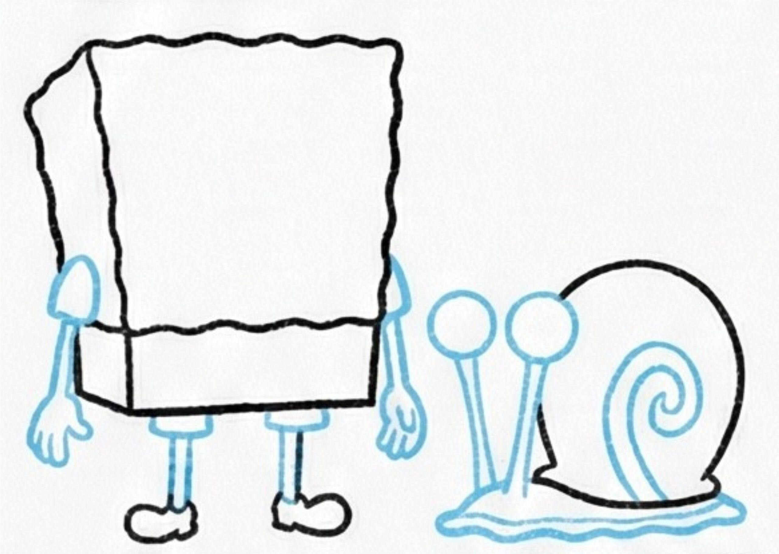 SpongeBob and Gary Drawing: Easy Step-by-Step Cartoon Drawing for Kids