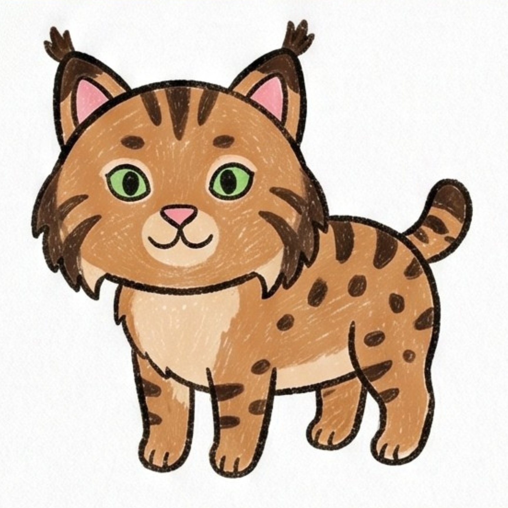 How to Draw a Cartoon Bobcat Step by Step for Cute, Playful Art