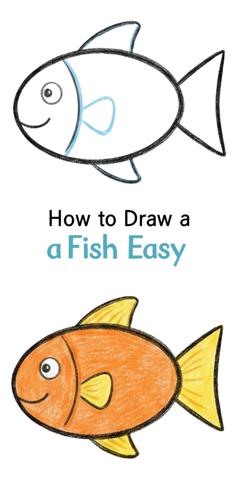 How to Draw a Fish Easy: Cute Cartoon Fish Step-by-Step for Beginners