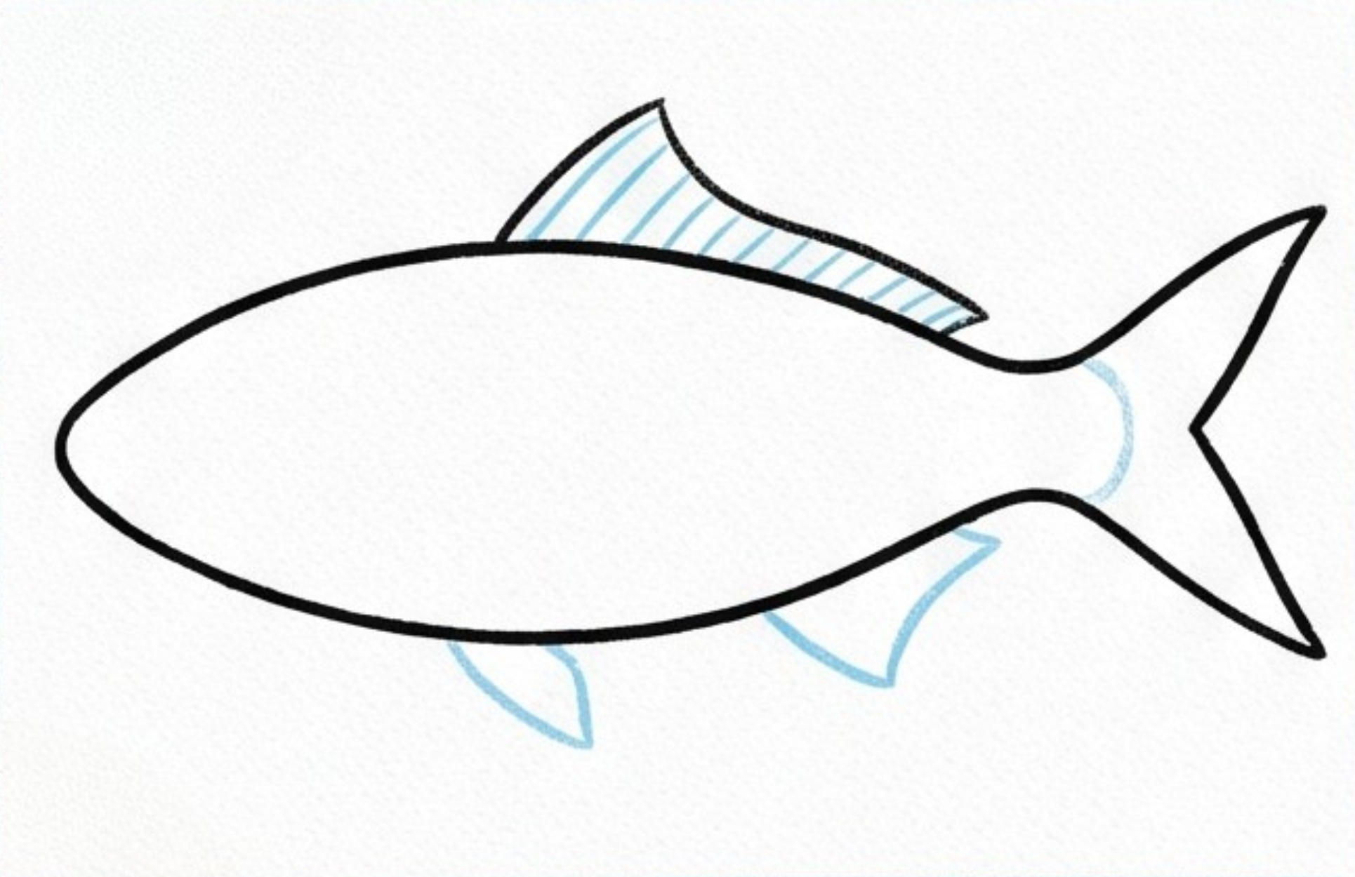 Fin Pattern Drawing How to draw a Realistic Fish step by step