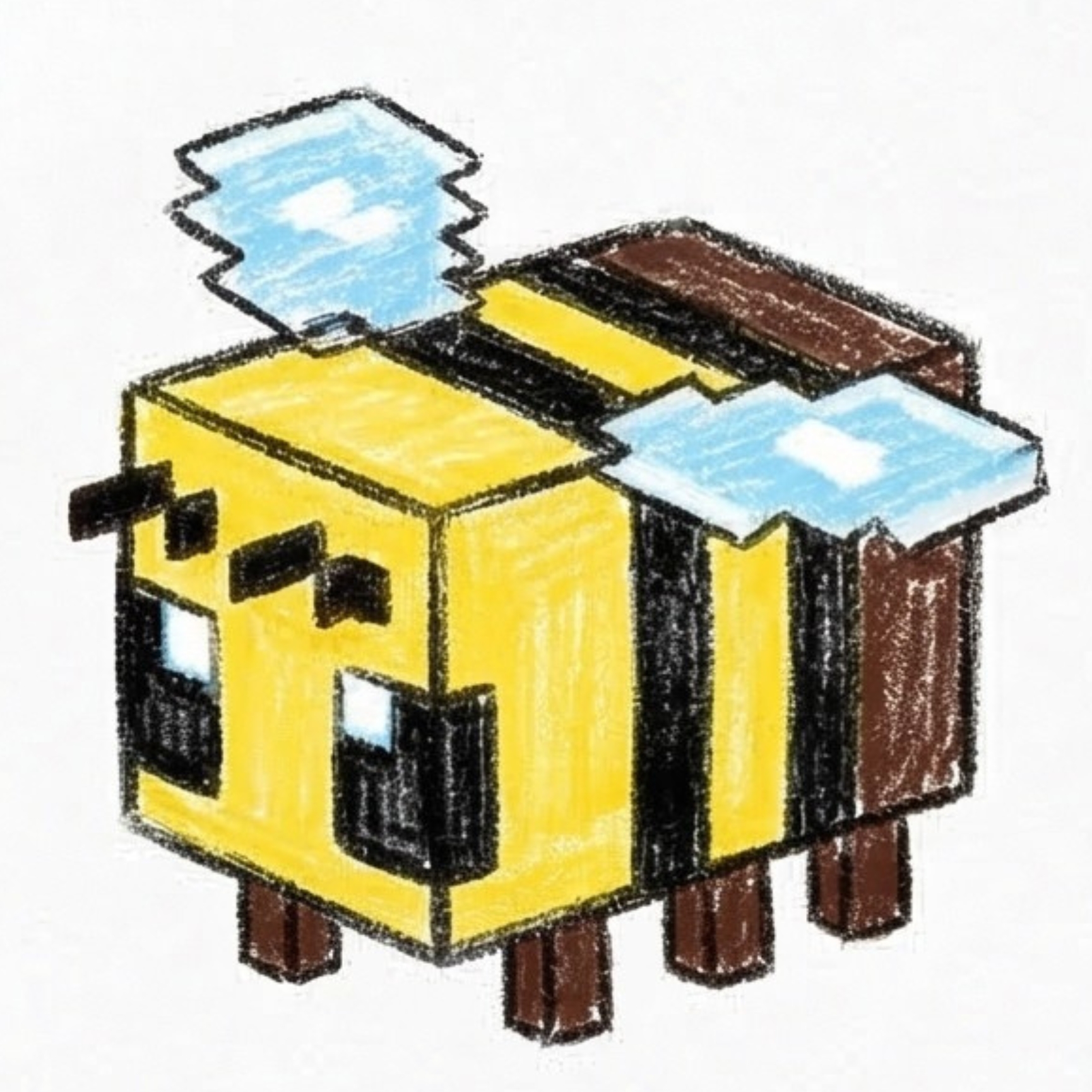 Minecraft Bee Drawing: Create an Adorable Blocky Buzzing Friend
