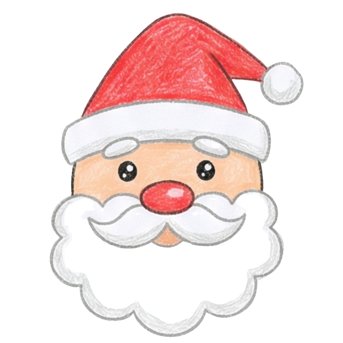 Santa Rina Face Santa Cartoon Drawing Face