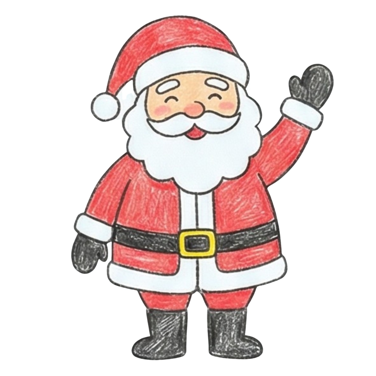 How to Draw Santa Waving: A Friendly Santa Greeting Tutorial Anyone Can ...