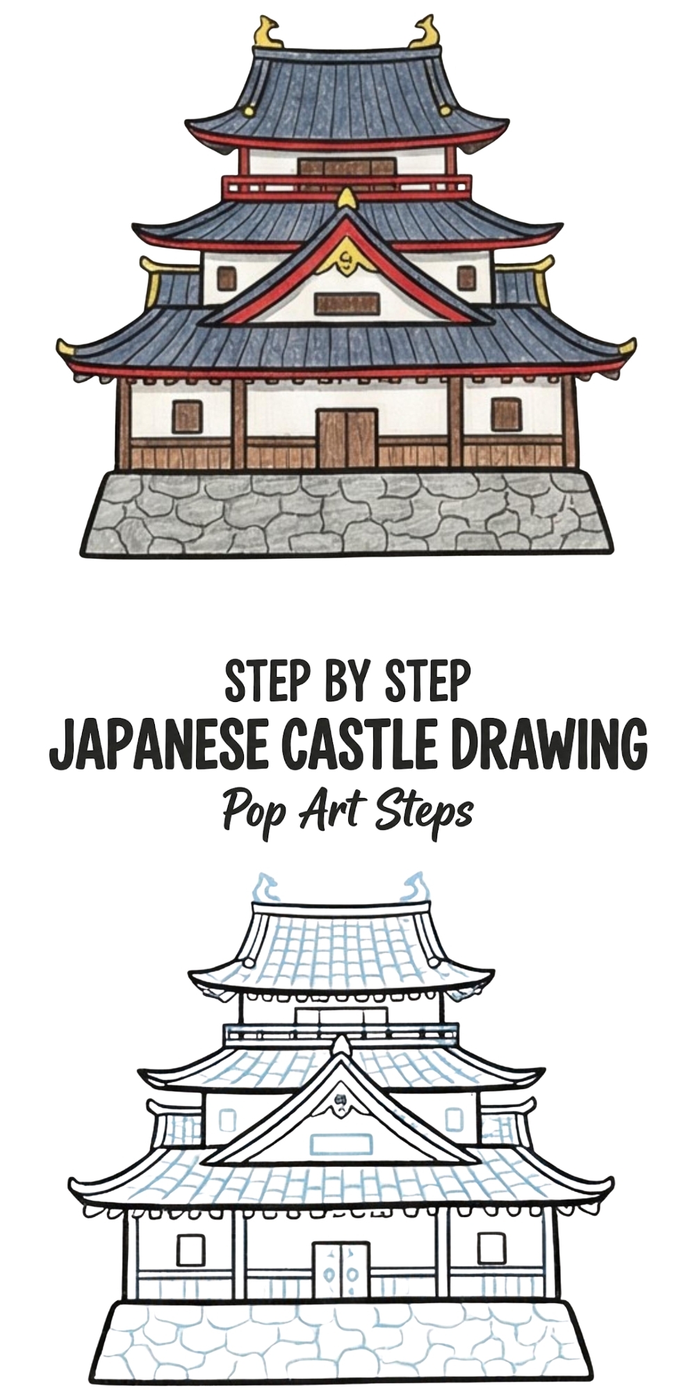 Japan Draw Simple Building How to Draw a Japanese Castle Easy: Bold Step-by-Step Tutorial for ...
