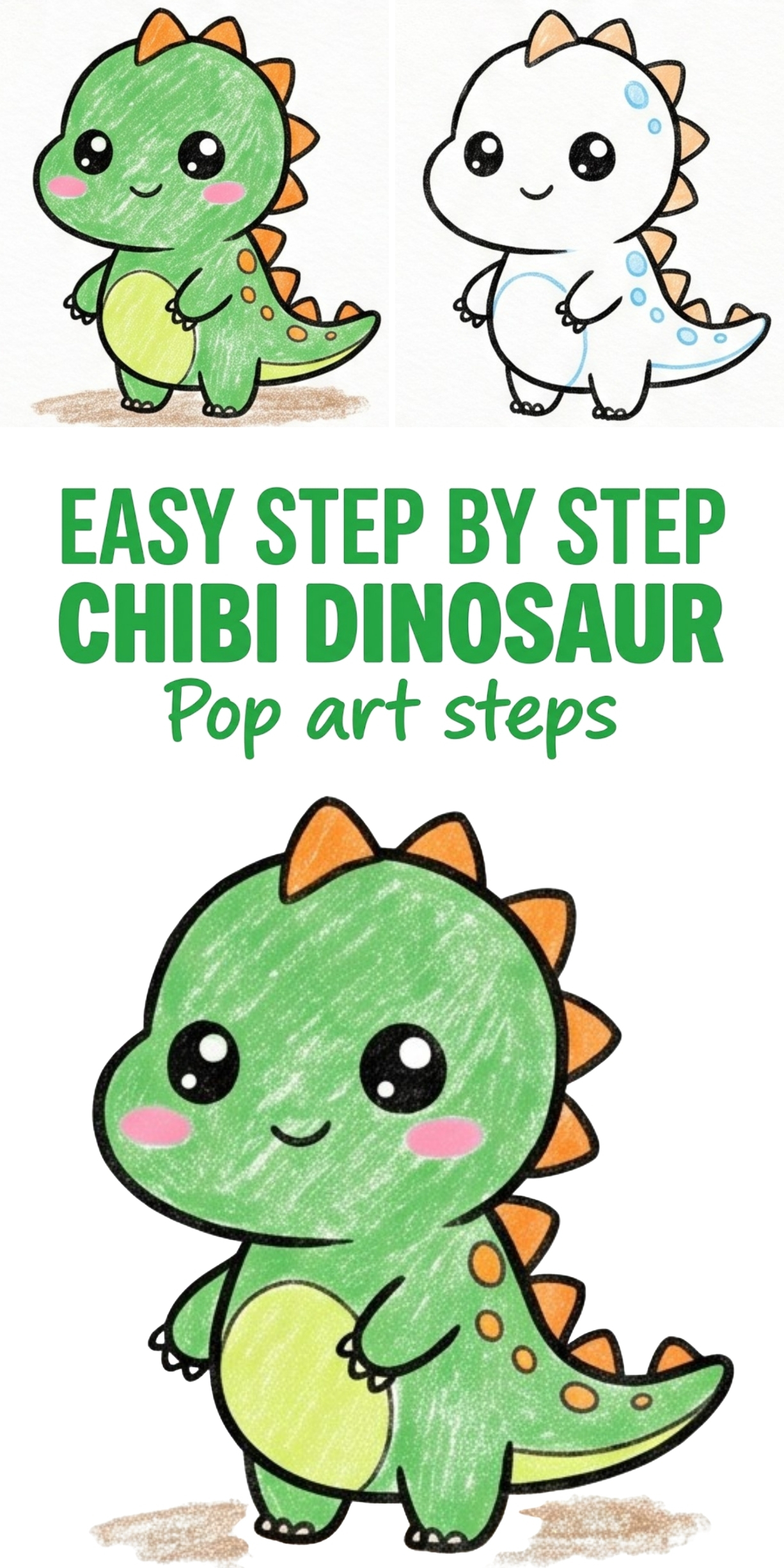 How to Draw a Baby Dinosaur: Cute Tutorial