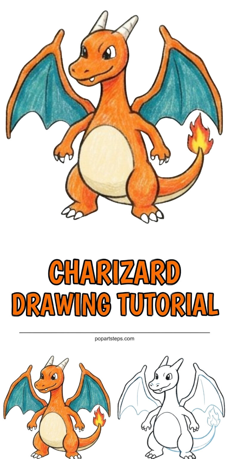 How to Draw Charizard Step by Step: An Easy Pokémon Drawing Tutorial ...