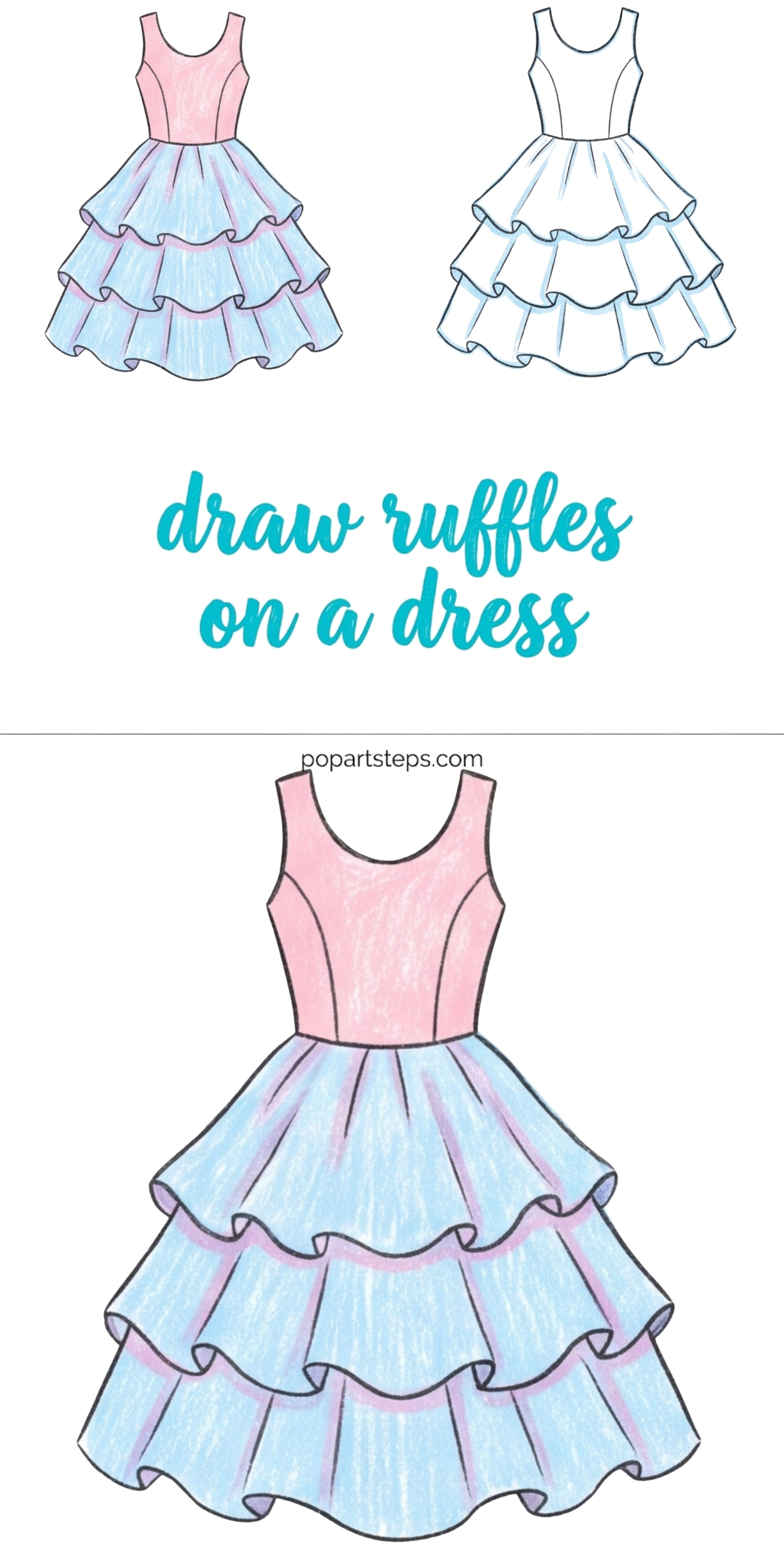 How to Draw Ruffles on a Dress: Easy Step-by-Step Tutorial for Beautiful Flowing Dresses