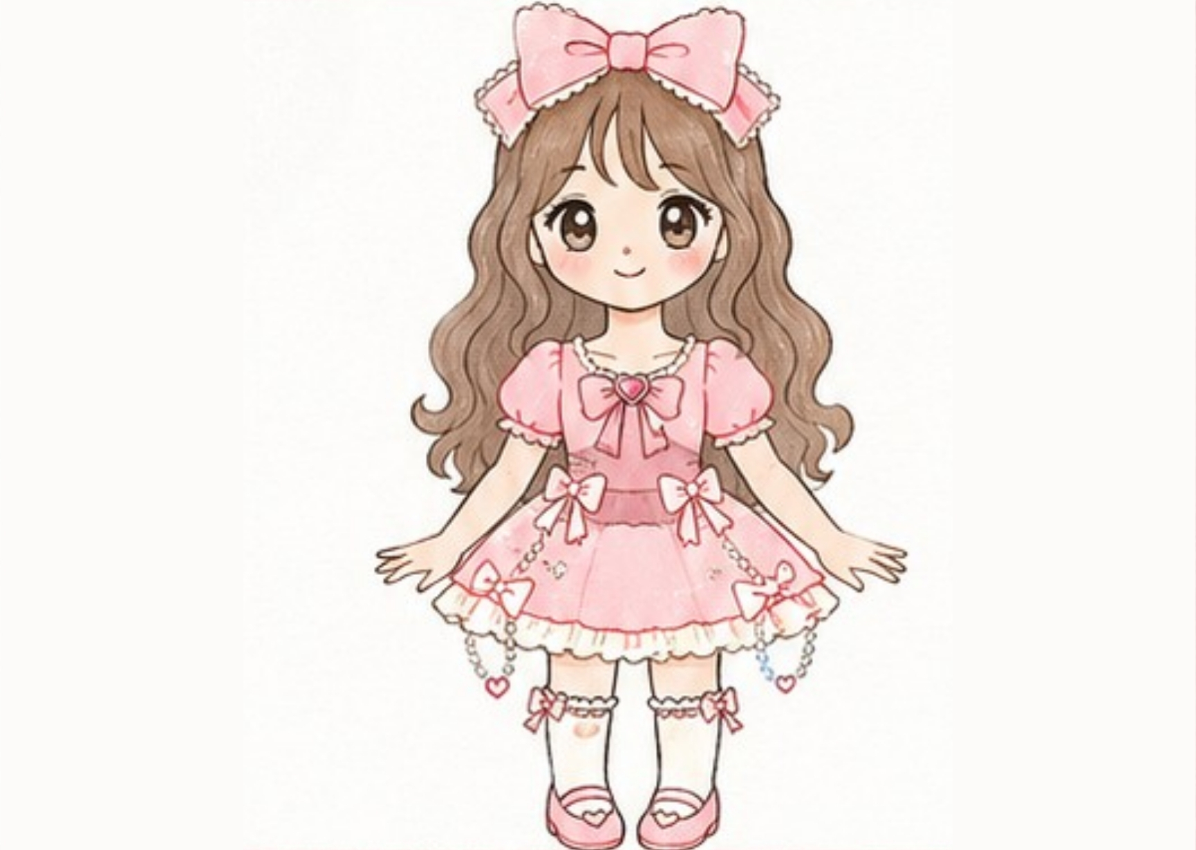 Coquette Girl Drawing: How to Draw a Cute Aesthetic Coquette Girl Step by Step